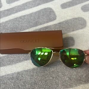 Oliver Peoples Sunglasses - Green Lenses with Gold Frame